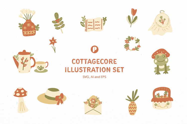 Warm Cottagecore Illustration Set