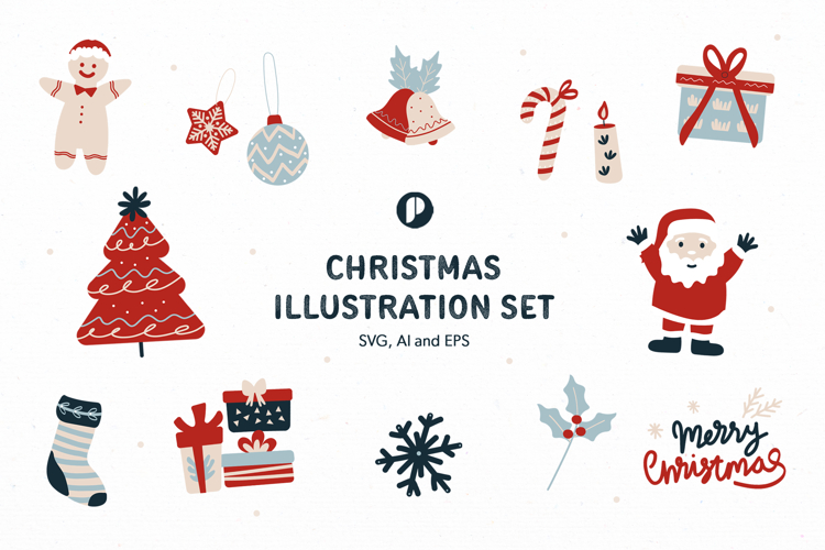 Warm and Joyful Christmas Illustration Set