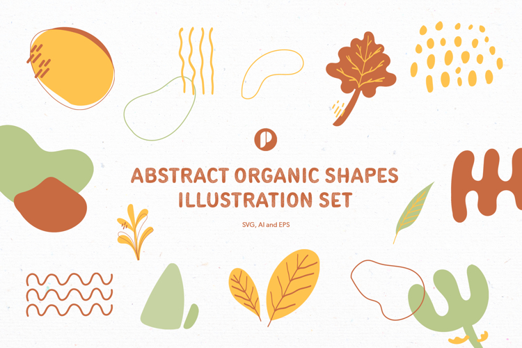 Autumn Sensation Abstract Organic Shapes Illustration Set