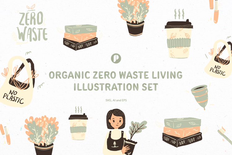 Organic Zero Waste Living Illustration Set