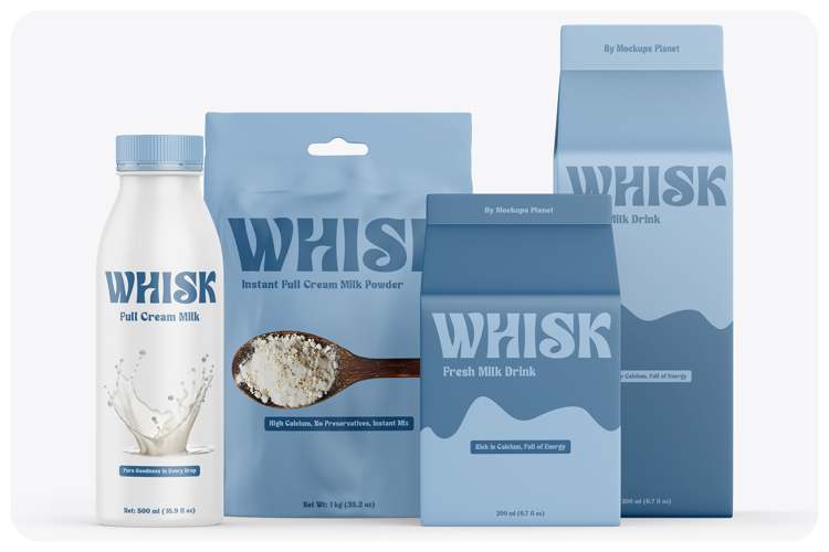 Dairy Products Set Mockup