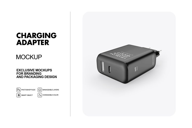 Glossy Charging Adapter Mockup example image 1