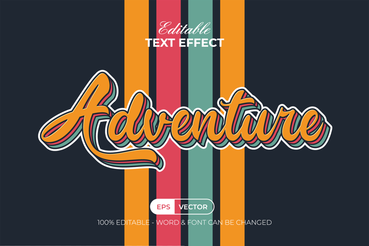 Retro Text Effect Layered Color example image 1