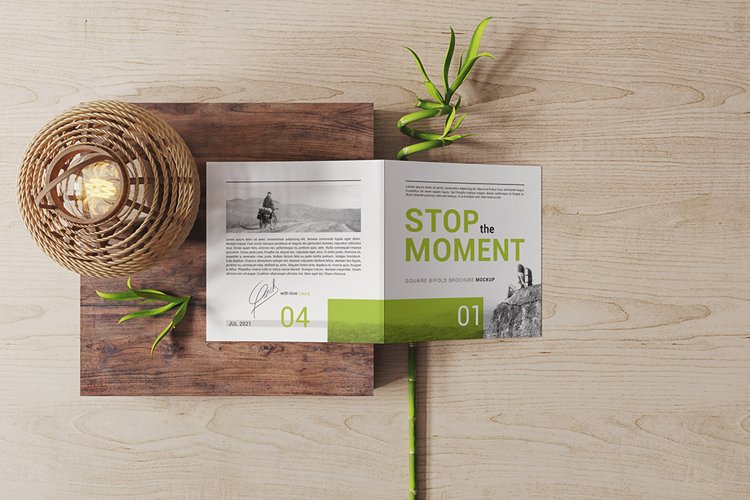 Square Bi-fold Brochure Mockup example image 1