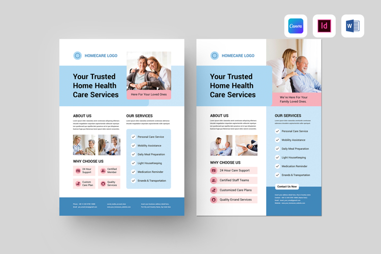 Home Care Service Flyer | Canva, MS Word, InDesign
