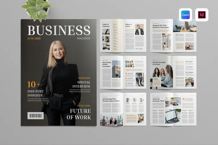 Business Magazine | Canva & InDesign