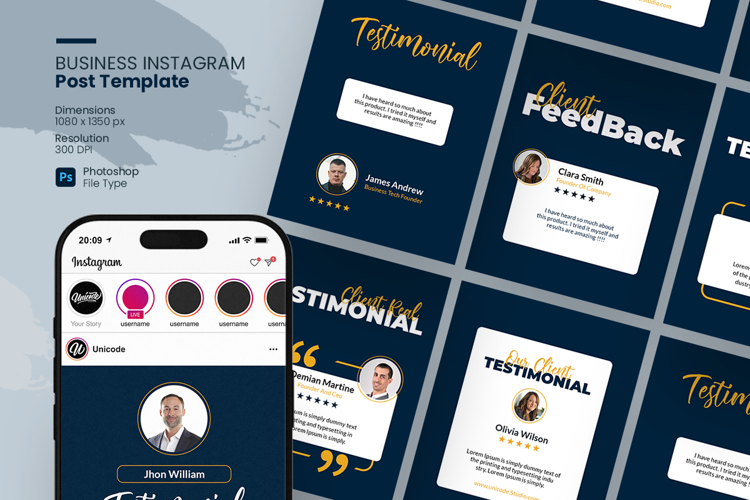 Client Testimonial - Instagram Post Template