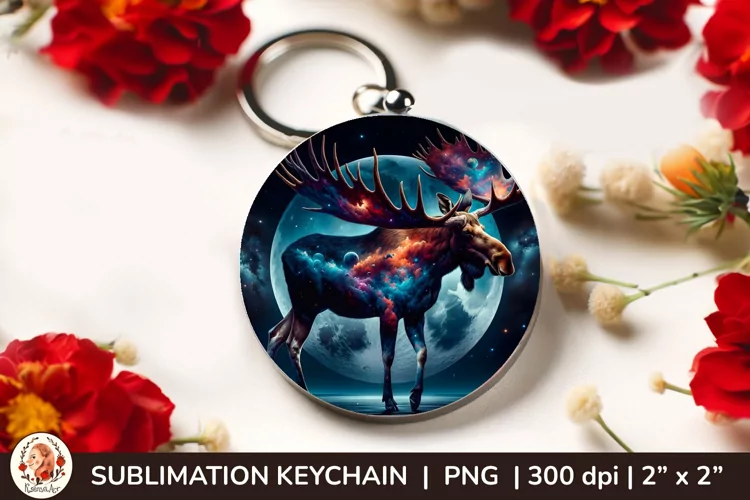 Wild Animal, Round Keychain, 3d keychain, Galaxy