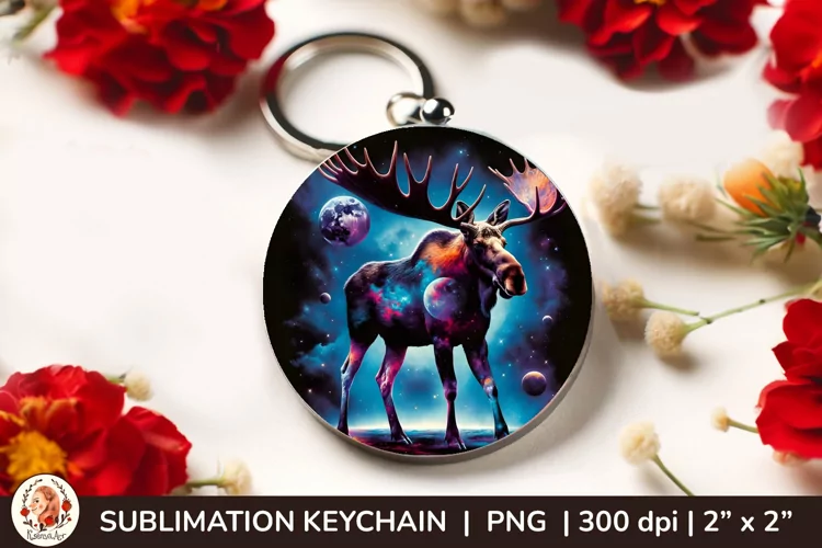 Wild Animal, Round Keychain, 3d keychain, Galaxy