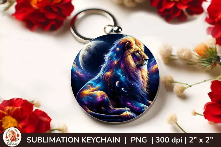 Wild Animal, Round Keychain, 3d keychain, Galaxy