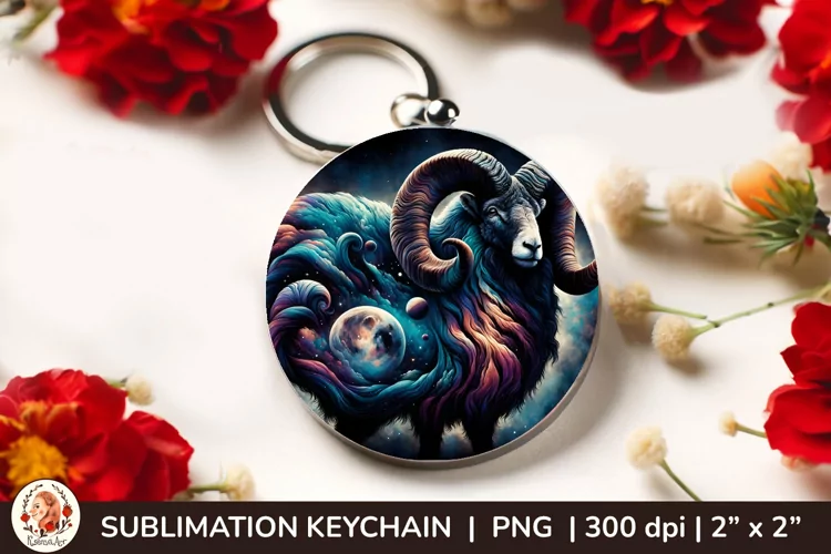 Wild Animal, Round Keychain, 3d keychain, Galaxy