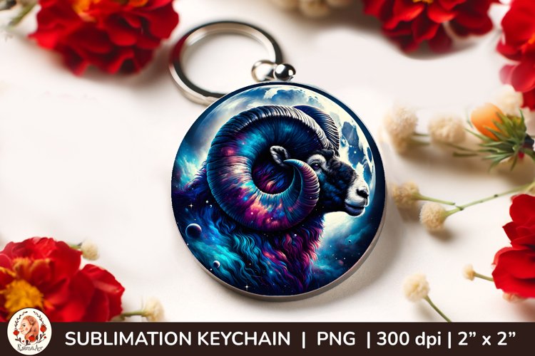 Wild Animal, Round Keychain, 3d keychain, Galaxy example image 1