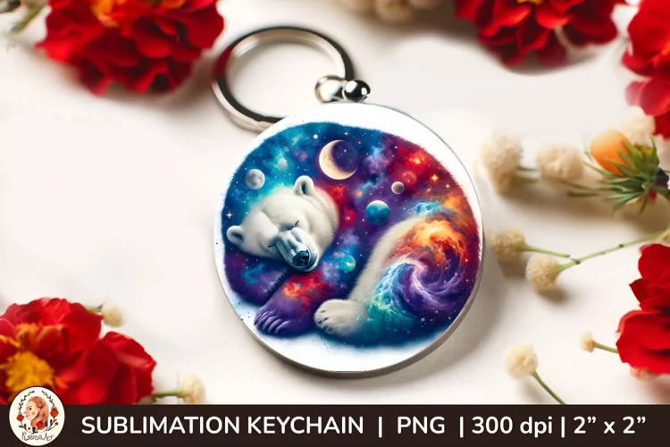 Wild Animal, Round Keychain, 3d keychain, Galaxy