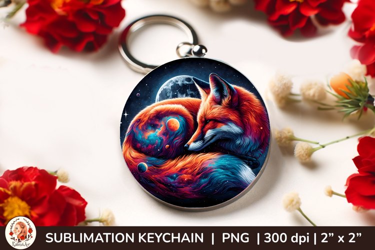 Wild Animal, Round Keychain, 3d keychain, Galaxy