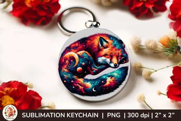 Wild Animal, Round Keychain, 3d keychain, Galaxy