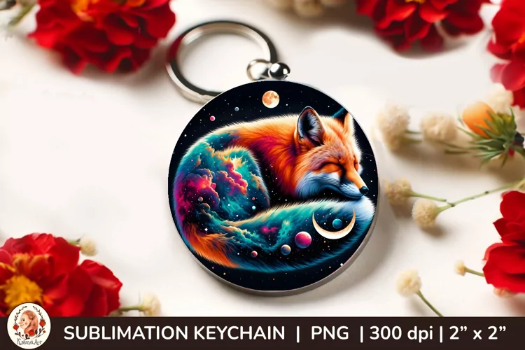 Wild Animal, Round Keychain, 3d keychain, Galaxy