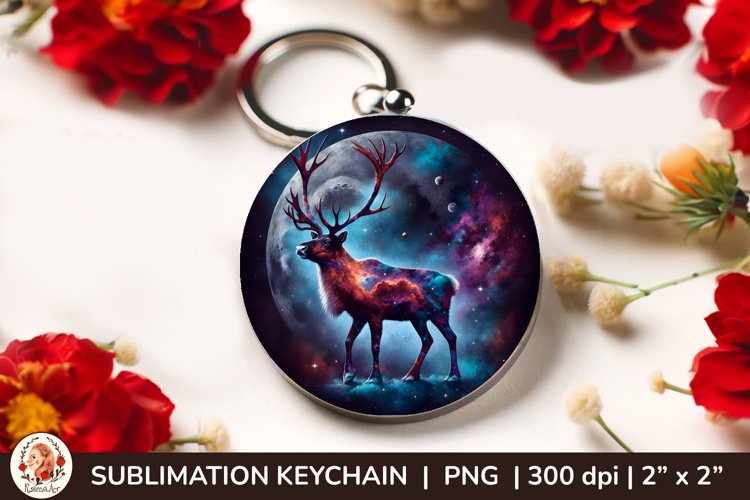 Wild Animal, Round Keychain, 3d keychain, Galaxy example image 1