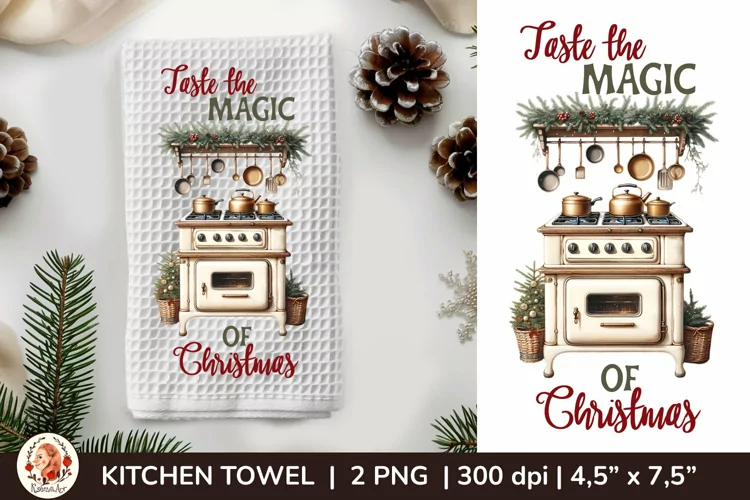 Kitchen Towel Sublimation, Christmas Sublimation, Dish Towel