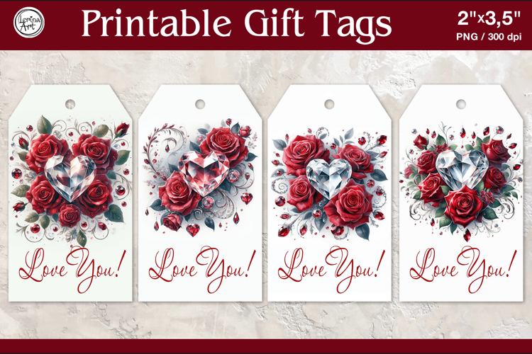 Valentines Gift Tags | PNG Sublimation