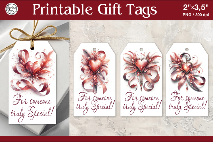 Valentines Gift Tags | PNG Sublimation
