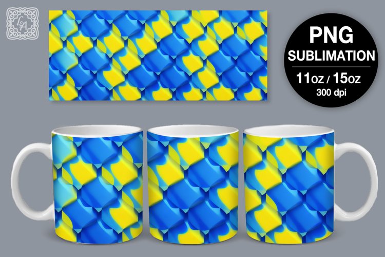 3D Mosaic mug PNG sublimation. 11   15 oz mug wrap