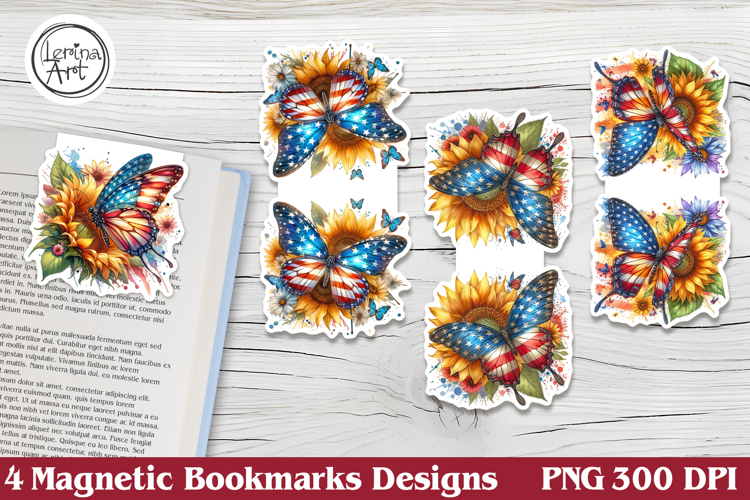 4th of July Magnetic Bookmarks 4 PNG