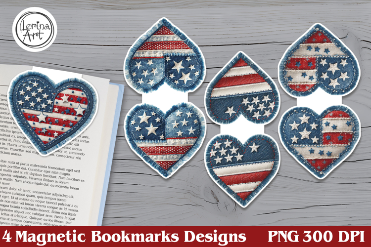 4-th of July Magnetic Bookmarks 4 PNG example image 1
