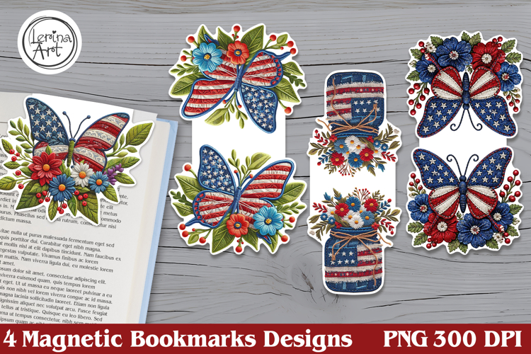 4-th of July Magnetic Bookmarks 4 PNG example image 1