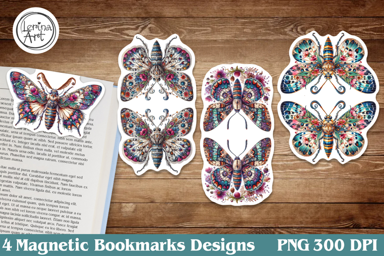 Bugs & Flowers Magnetic Bookmarks 4 PNG