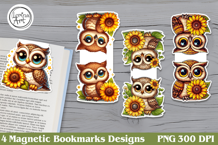 Cute Owl Magnetic Bookmarks 4 PNG