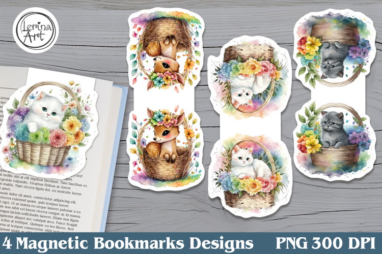 Cute Animals Magnetic Bookmarks 4 PNG