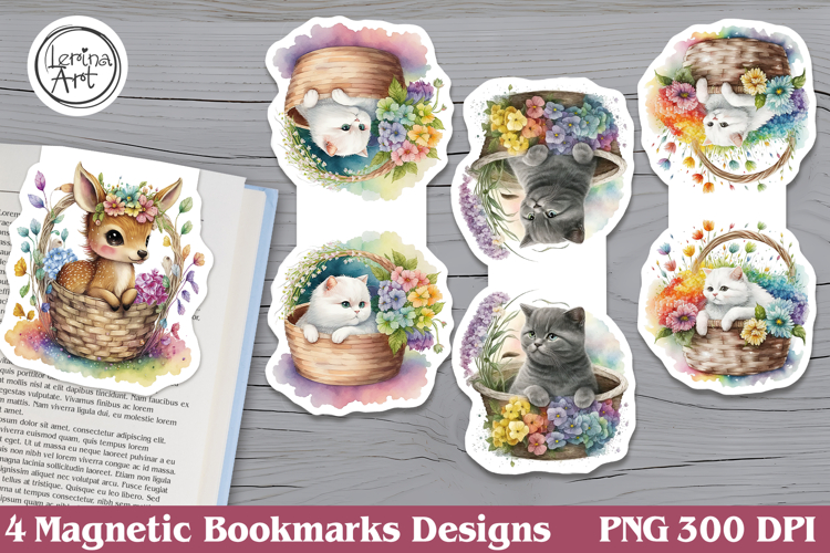 Cute Animals Magnetic Bookmarks 4 PNG
