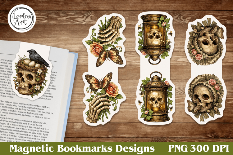 Gothic Magnetic Bookmarks 4 PNG