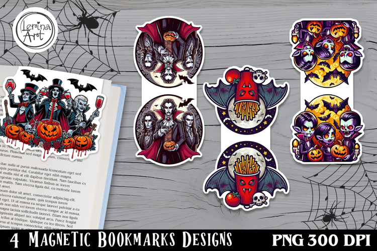 Vampires / Halloween Magnetic Bookmarks 4 PNG