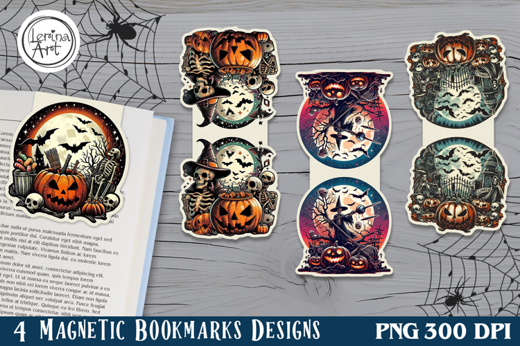 Spooky / Halloween Magnetic Bookmarks 4 PNG