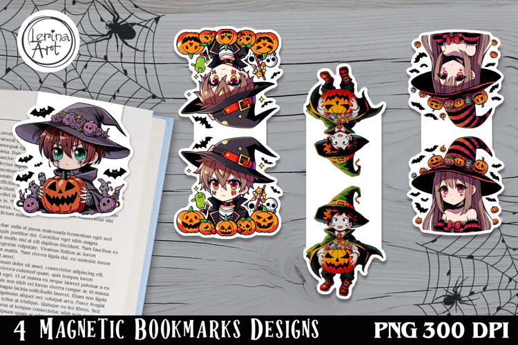 Halloween Magnetic Bookmarks 4 PNG