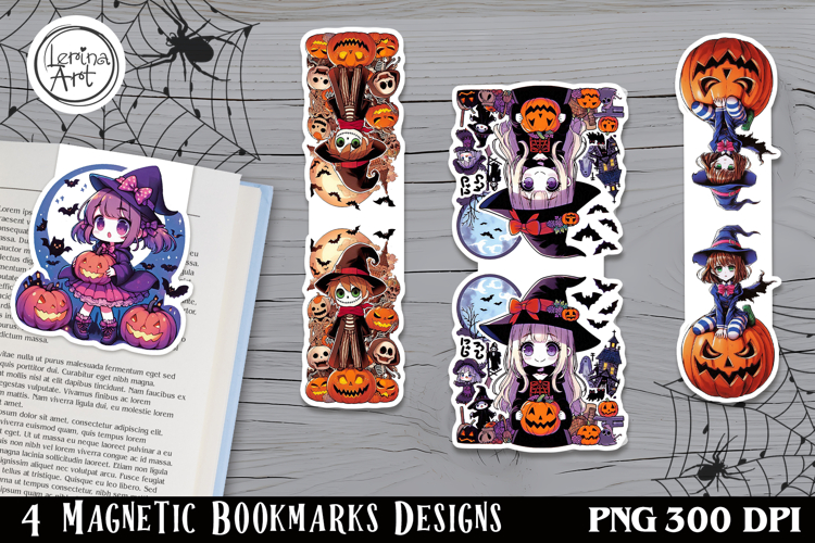 Halloween Magnetic Bookmarks 4 PNG