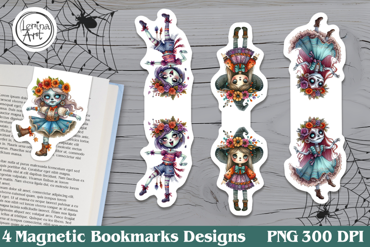 Zombie / Halloween Magnetic Bookmarks 4 PNG