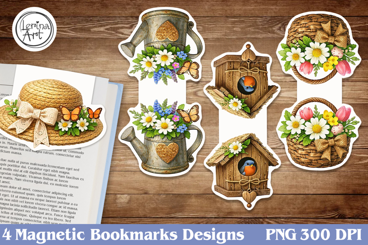Vintage Magnetic Bookmarks 4 PNG