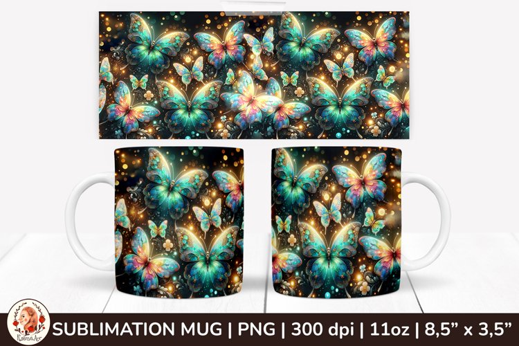 3D Mug, Coffee Mug Buterfly, Spring Mug, 11 oz mug,