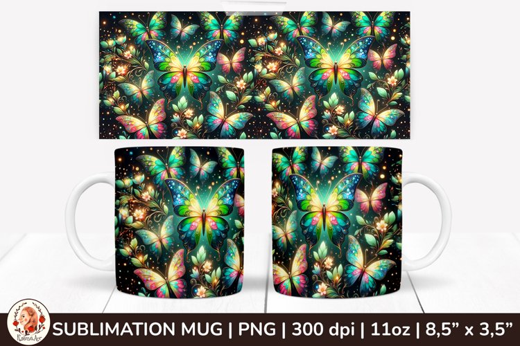 3D Mug, Coffee Mug Buterfly, Spring Mug, 11 oz mug,