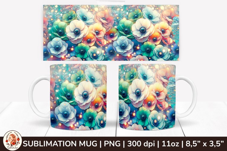 3D Flowers Mug, Spring Flowers, Spring Mug, 11 oz mug example image 1