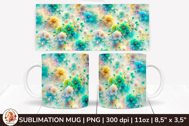 3D Flowers Mug, Spring Flowers, Spring Mug, 11 oz mug example image 1