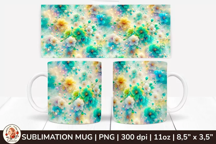 3D Flowers Mug, Spring Flowers, Spring Mug, 11 oz mug