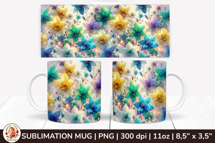 3D Flowers Mug, Spring Flowers, Spring Mug, 11 oz mug example image 1