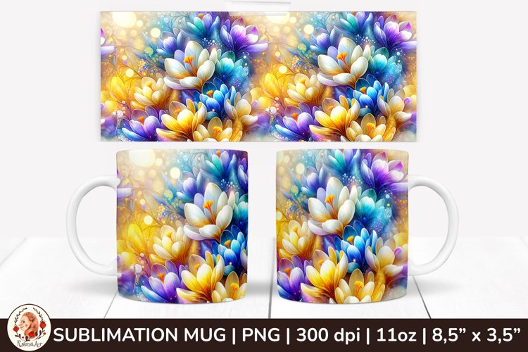 3D Flowers Mug, Spring Flowers, Spring Mug, 11 oz mug example image 1