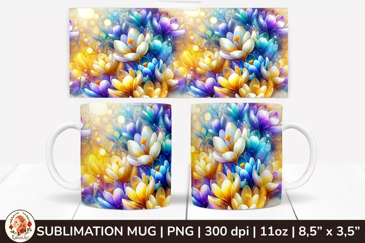 3D Flowers Mug, Spring Flowers, Spring Mug, 11 oz mug