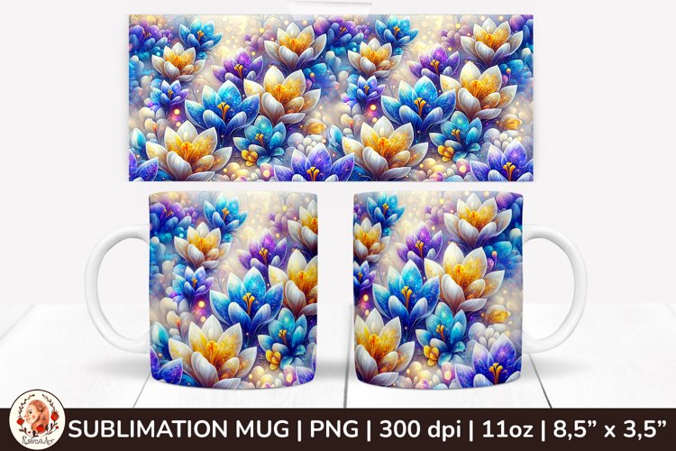 3D Flowers Mug, Spring Flowers, Spring Mug, 11 oz mug example image 1