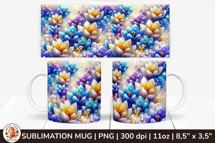 3D Flowers Mug, Spring Flowers, Spring Mug, 11 oz mug