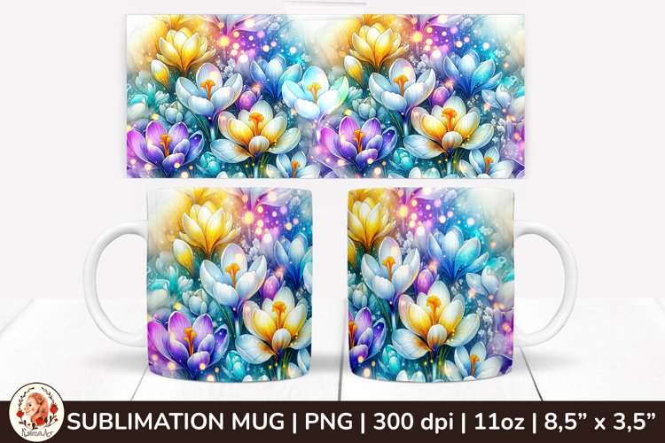 3D Flowers Mug, Spring Flowers, Spring Mug, 11 oz mug example image 1